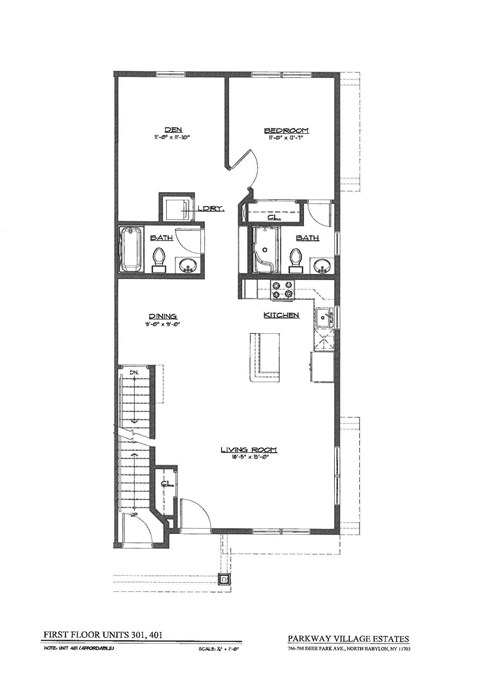 Floor plan for 2 beds, 2 baths